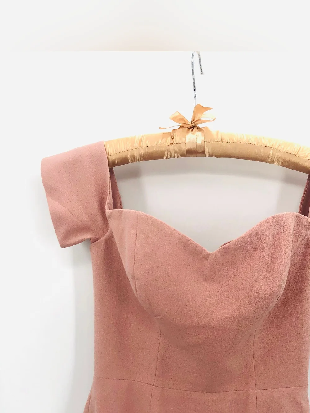 Dress the Population Off-Shoulder Midi Dress In Blush, Sz XS